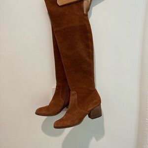 Corso Como Tan Suede Over the Knee Boots